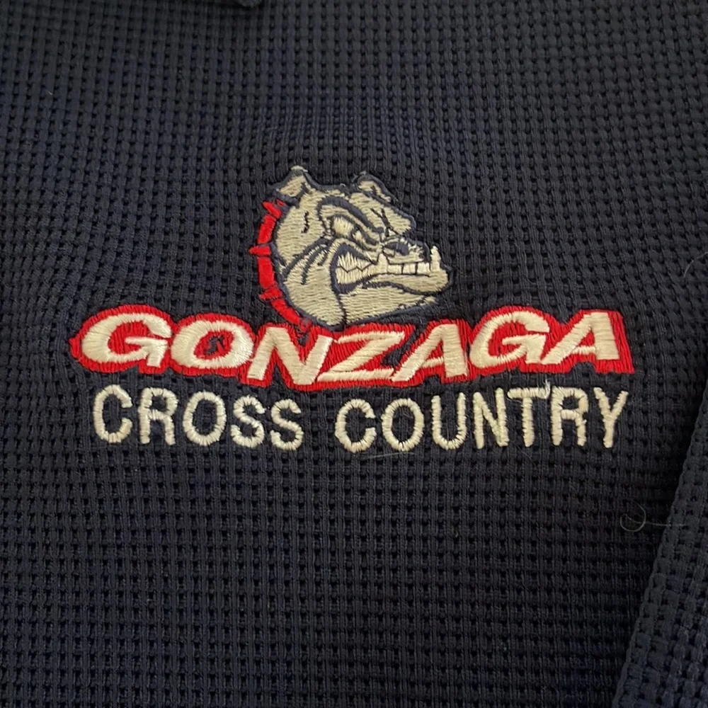 Men’s NIKE Gonzaga University Cross Country Short Sleeve Collared Shirt Navy - Picture 4 of 6